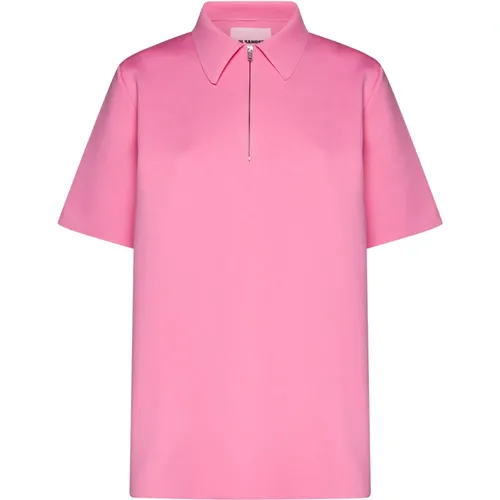 Rosa Polo Zip T-shirt Jil Sander - Jil Sander - Modalova