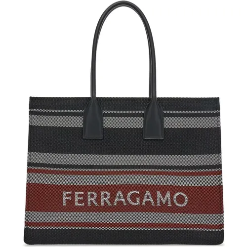 Interwoven Stripe Pattern Tote Bag , female, Sizes: ONE SIZE - Salvatore Ferragamo - Modalova