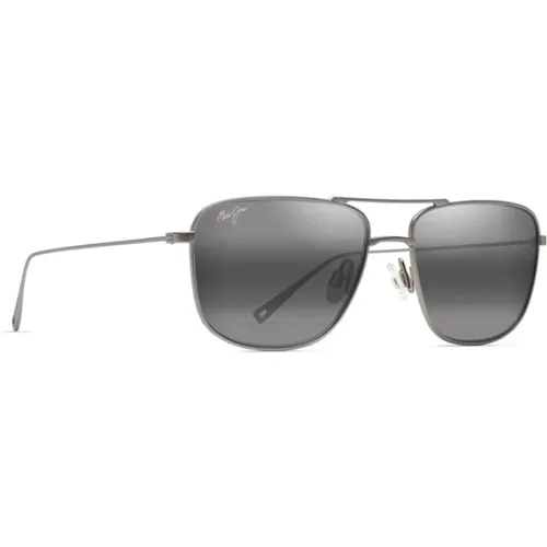 Titan Polarisierte Sonnenbrille Quadratisch Matt Grau , unisex, Größe: 54 MM - Maui Jim - Modalova