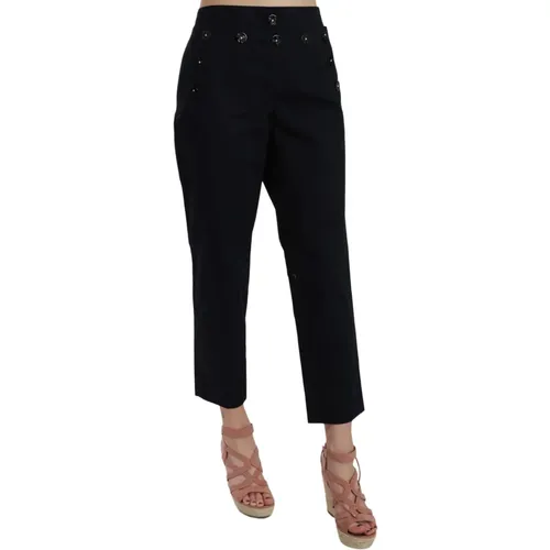 Schwarze verzierte Knopfhose , Damen, Größe: 3XS - Dolce & Gabbana - Modalova