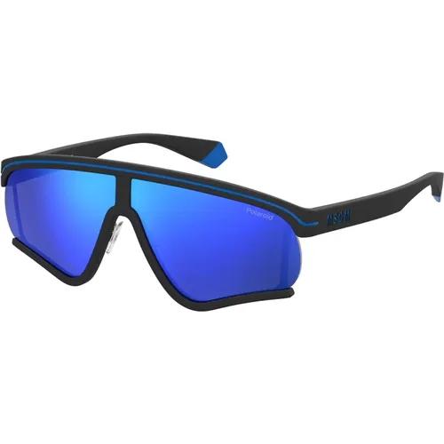 Schwarz Blau/Blau Sonnenbrille , unisex, Größe: 68 MM - Polaroid - Modalova
