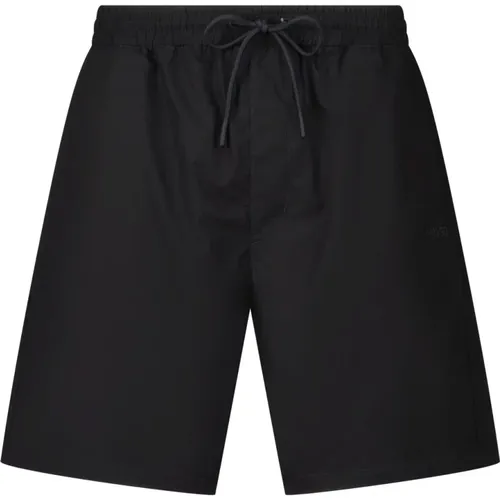 Cotton Shorts Dan with Logo Embroidery , male, Sizes: S, XL, L, M, 2XL - Hugo Boss - Modalova