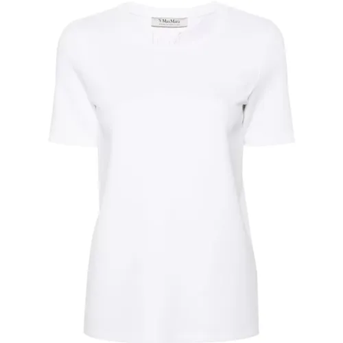 Weißes Baumwollmisch-Jersey-T-Shirt - Max Mara - Modalova