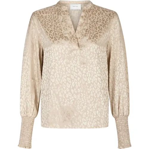 Leo Jacquard Blouse Champagne , female, Sizes: M, XS, XL, L, S, 2XL - NEO NOIR - Modalova