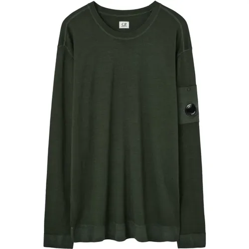 Grüner Pullover mit Ärmellogo , Herren, Größe: 2XL - C.P. Company - Modalova