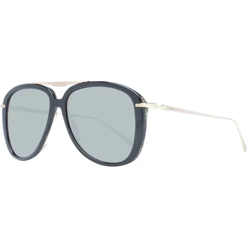Schwarze Aviator Sonnenbrille mit Grauen Gläsern , Herren, Größe: ONE Size - Scotch & Soda - Modalova