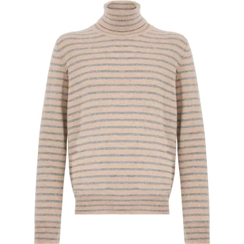 Striped Knit Wool Sweater Gray , male, Sizes: L, XL, M - Amaránto - Modalova