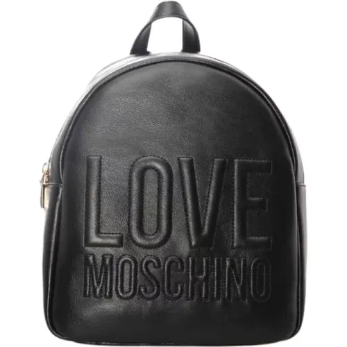 Geprägter Rucksack aus Kunstleder - Love Moschino - Modalova