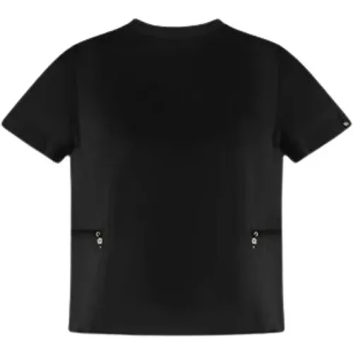 Schwarzes Jersey T-Shirt mit Taillenband , Damen, Größe: M - Herno - Modalova
