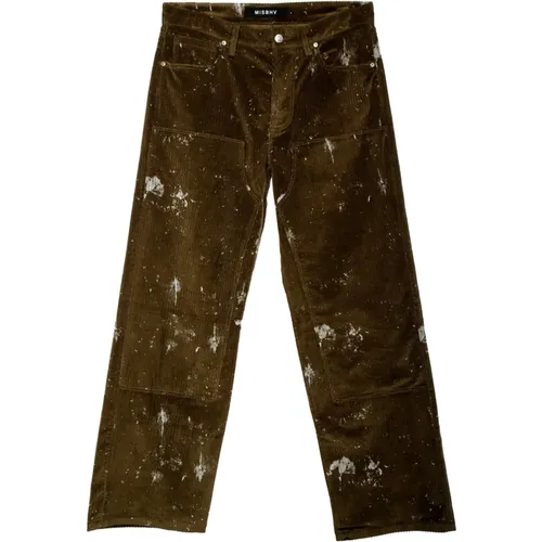 White Splatter Straight Leg Pants , male, Sizes: L - Misbhv - Modalova