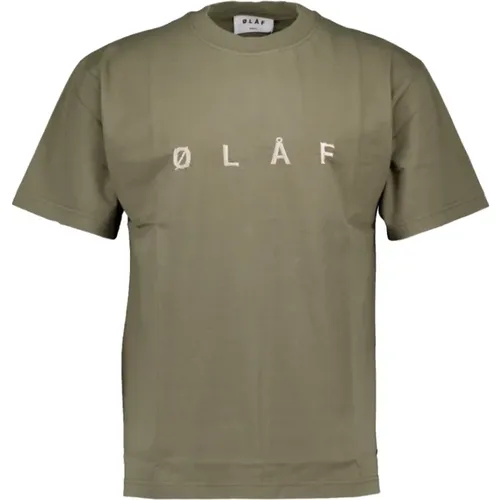 Embroidery Tee T-Shirt , male, Sizes: L, M - Olaf Hussein - Modalova