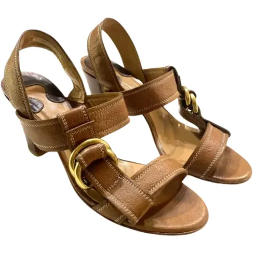 Pre-owned Leather sandals , female, Sizes: 4 UK - Chloé Pre-owned - Modalova