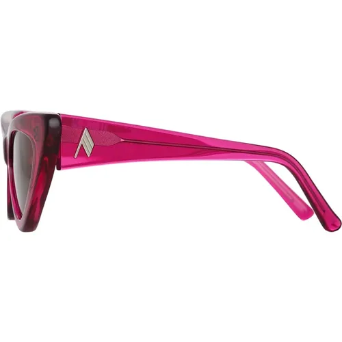 Transparent Cat-Eye Sunglasses with Red Lenses , female, Sizes: 54 MM - The Attico - Modalova