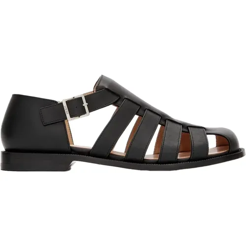 Leather Sandals with Buckle Fastening , male, Sizes: 8 UK, 11 UK - Loewe - Modalova