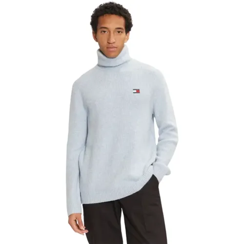 Klares Blaues Wollpullover mit Logo - Tommy Hilfiger - Modalova