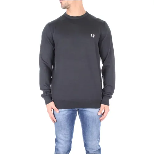 Grüne Logo Sweaters , Herren, Größe: L - Fred Perry - Modalova