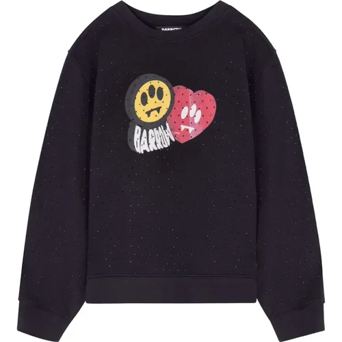 Sweatshirt mit Strass und Rundhalsausschnitt , unisex, Größe: M - BARROW - Modalova