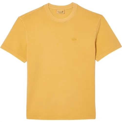 Gelbes T-Shirt mit einzigartigem Stil , Herren, Größe: S - Lacoste - Modalova