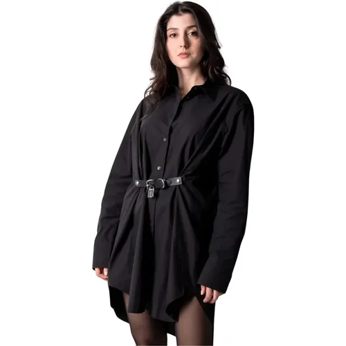 Schwarzes Padlock Strap Hemdkleid , Damen, Größe: S - JW Anderson - Modalova