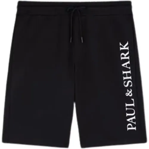Schwarze Baumwoll Regular Fit Shorts , Herren, Größe: L - PAUL & SHARK - Modalova