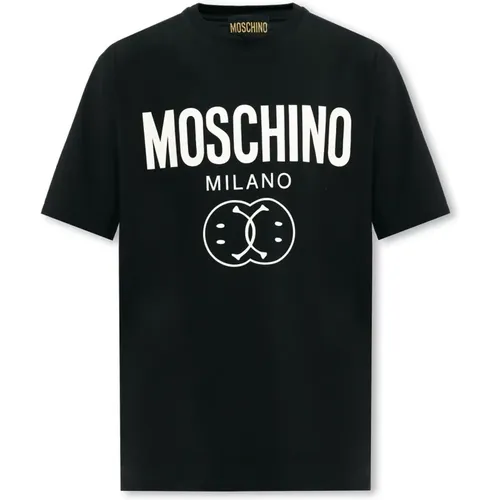 T-shirt with logo , male, Sizes: M - Moschino - Modalova