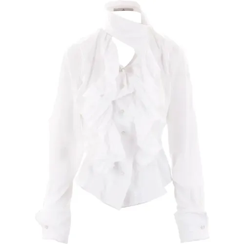 Cotton Shirt with Asymmetric Ruffles , female, Sizes: S, XS, M - Vivienne Westwood - Modalova