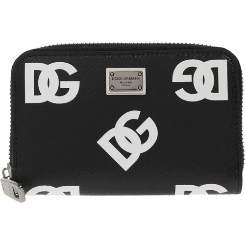 Leder Geldbörse/Kartenhalter mit Reißverschluss - Dolce & Gabbana - Modalova
