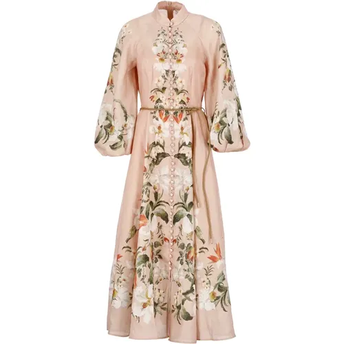 Floral Linen Dress , female, Sizes: S - Zimmermann - Modalova
