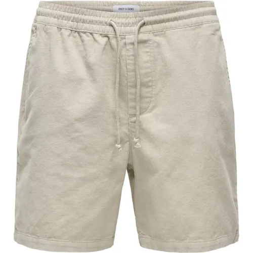 Cord-Shorts mit Komfort Fit , Herren, Größe: 2XL - Only & Sons - Modalova