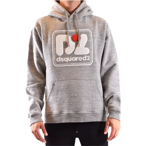 Grauer Sweatshirt Herrenmode Aw22 - Dsquared2 - Modalova