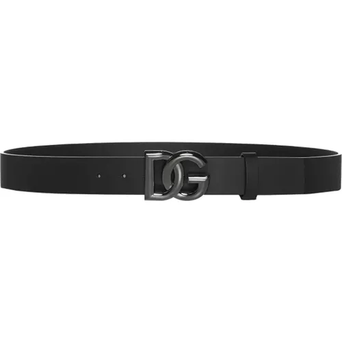 Logo-buckle leather belt in , male, Sizes: 95 CM - Dolce & Gabbana - Modalova