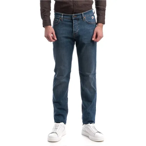 Denim Stretch Jeans Weared Style , Herren, Größe: W32 - Roy Roger's - Modalova