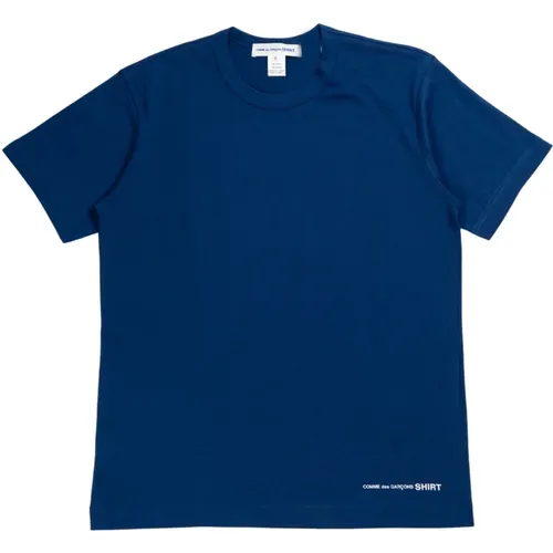 Navyblaues Baumwoll-T-Shirt , Herren, Größe: M - Comme des Garçons - Modalova