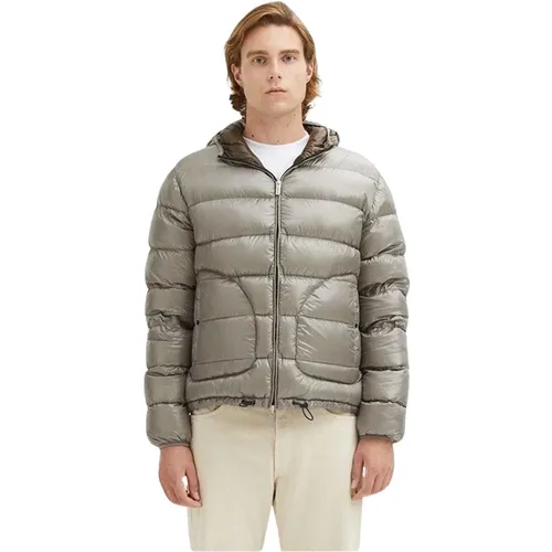 Reversible Dove Grey Nylon Jacket , male, Sizes: XL, L, 2XL, S, M - Centogrammi - Modalova