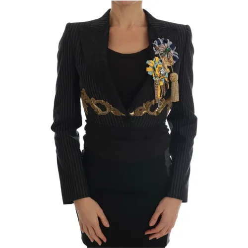 Enchanted Elegance Crystal Blazer , female, Sizes: XS, 2XS, L, S - Dolce & Gabbana - Modalova