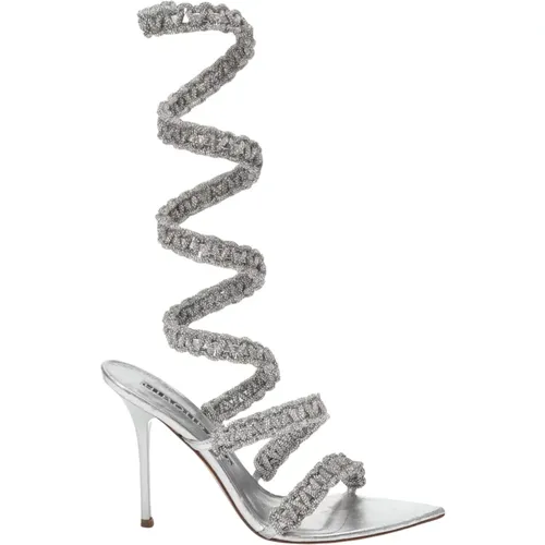 Bold and Feminine Olga Sandal with Crystal Spiral , female, Sizes: 3 UK, 8 UK, 7 UK, 4 UK - Hibourama - Modalova