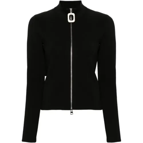 Schwarzer Zip-Up Cardigan , Damen, Größe: XS - JW Anderson - Modalova