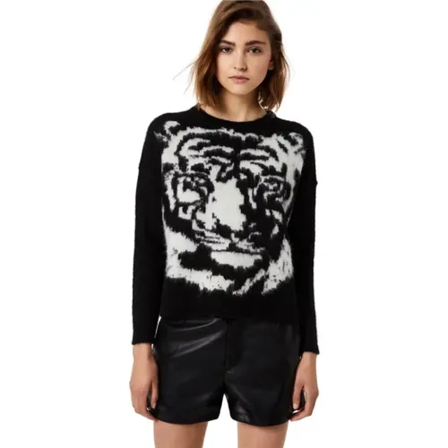 Soft Tiger Print Sweater , female, Sizes: S, M - Liu Jo - Modalova