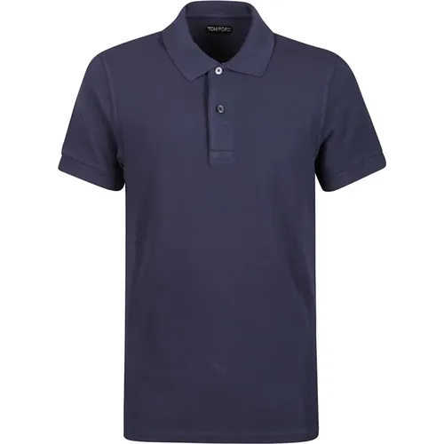 Marineblaues Tennis Piquet Polo Shirt - Tom Ford - Modalova