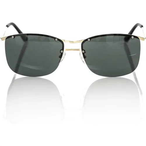 Clubmaster Sonnenbrille in Gold und Schwarz , unisex, Größe: ONE Size - Frankie Morello - Modalova