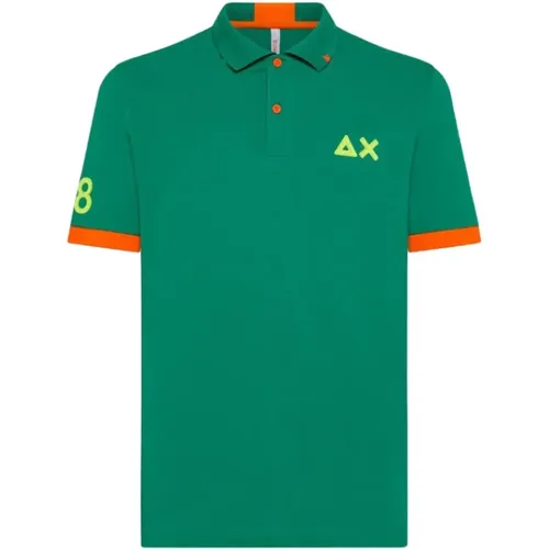 Fluorescent Polo Logo Shirt , male, Sizes: 2XL, M, S, L, XL - Sun68 - Modalova