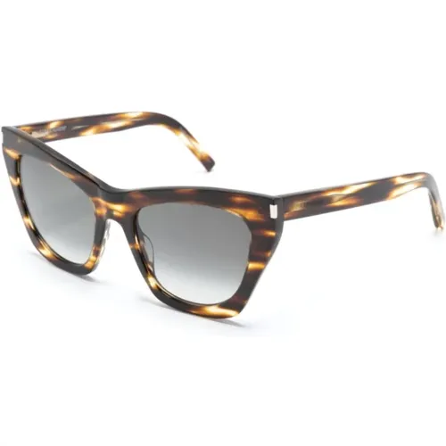 SL 214 Kate 024 Sunglasses , female, Sizes: 55 MM - Saint Laurent - Modalova