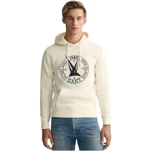Marine-inspired Adjustable Hooded Sweatshirt , male, Sizes: M, XL, S - Gant - Modalova