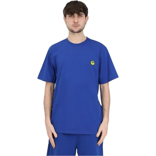 Blaues Unisex T-Shirt mit Lächel-Logo , Herren, Größe: XL - Barrow - Modalova