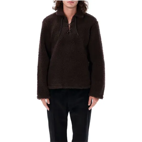 Brauner Fleece-Pullover mit Schnürung - Bode - Modalova