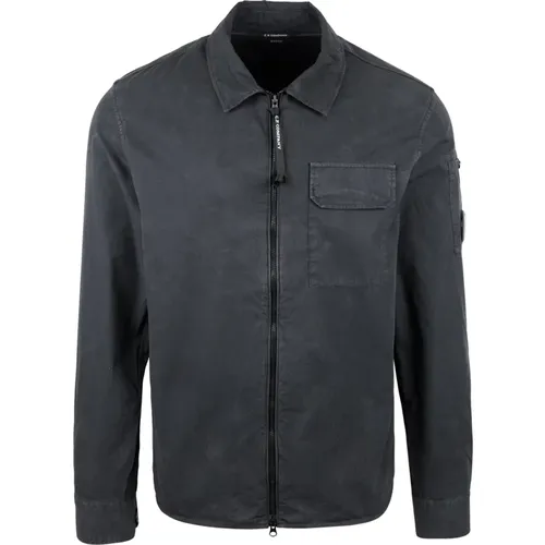 Overshirt with Zip Closure and Lens Detail , male, Sizes: L - C.P. Company - Modalova