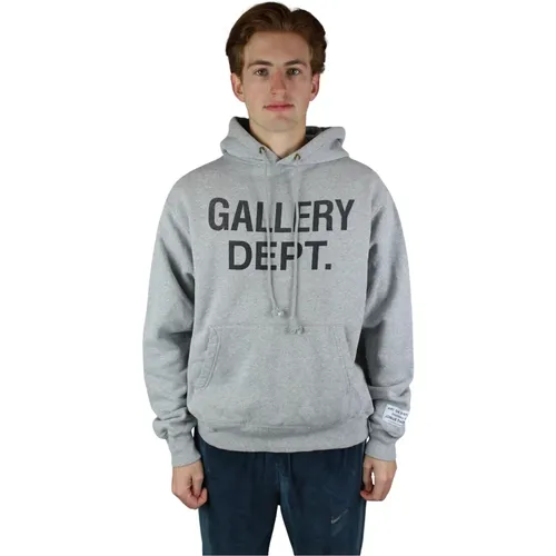 Center Logo Hoodie Heather Grey , Herren, Größe: XL - Gallery Dept. - Modalova