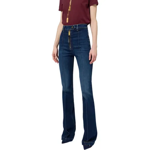 Blaue Denim Flare Jeans für Frauen , Damen, Größe: W26 - Elisabetta Franchi - Modalova