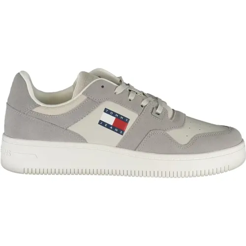 Sportliche Graue Schnürschuhe mit Kontrastdetails und Logoaufdruck - Tommy Hilfiger - Modalova