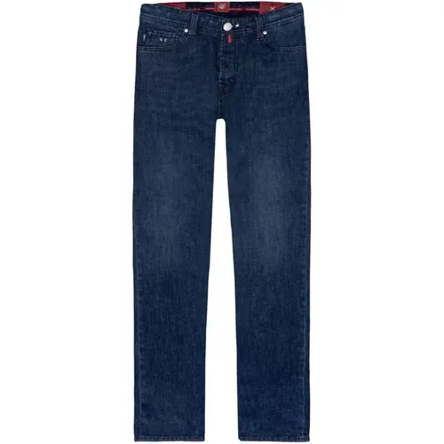 Anpassbare Initialen Regular Fit Baumwoll Jeans , Herren, Größe: W33 - Tramarossa - Modalova